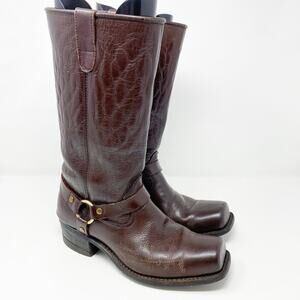 Vintage Biltrite Brown Leather Harness Boots Men's Size 8.5E Wide VGUC Pull On
